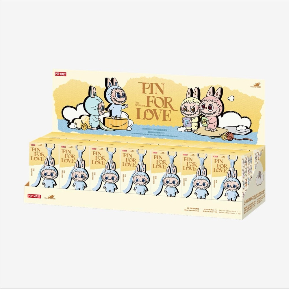 Pop Mart The Monsters Labubu Pin For Love Display Box